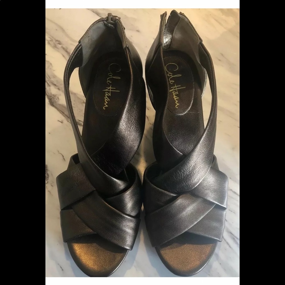 COLE HAAN 9 Bronze Women’s Wedges Sandals Shoes